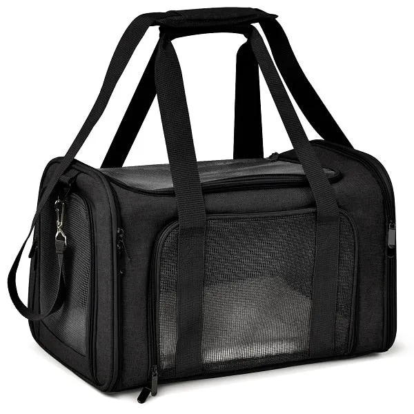 Compact Pet Carrier - Ideal for Small to Medium Cats, Dogs & Puppies up to 15 lbs!