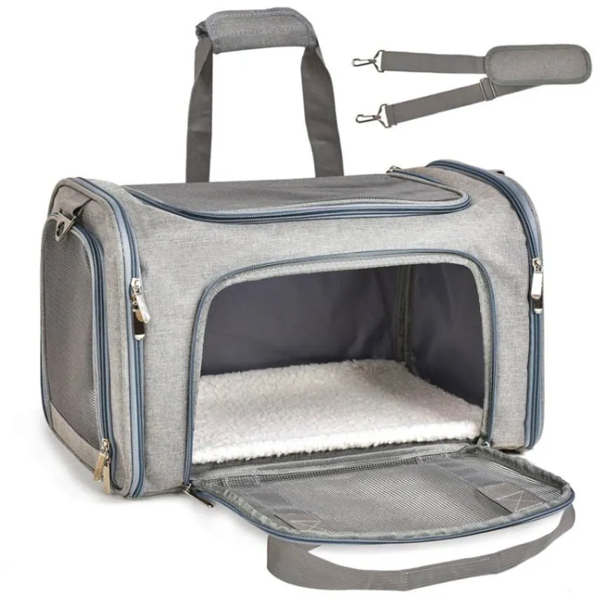 Compact Pet Carrier - Ideal for Small to Medium Cats, Dogs & Puppies up to 15 lbs!