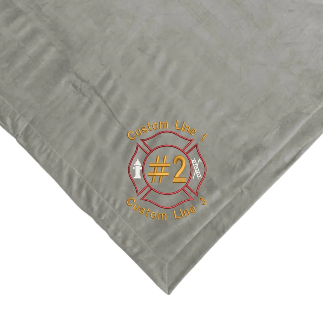 Customized Firefighter Maltese Sherpa Blanket