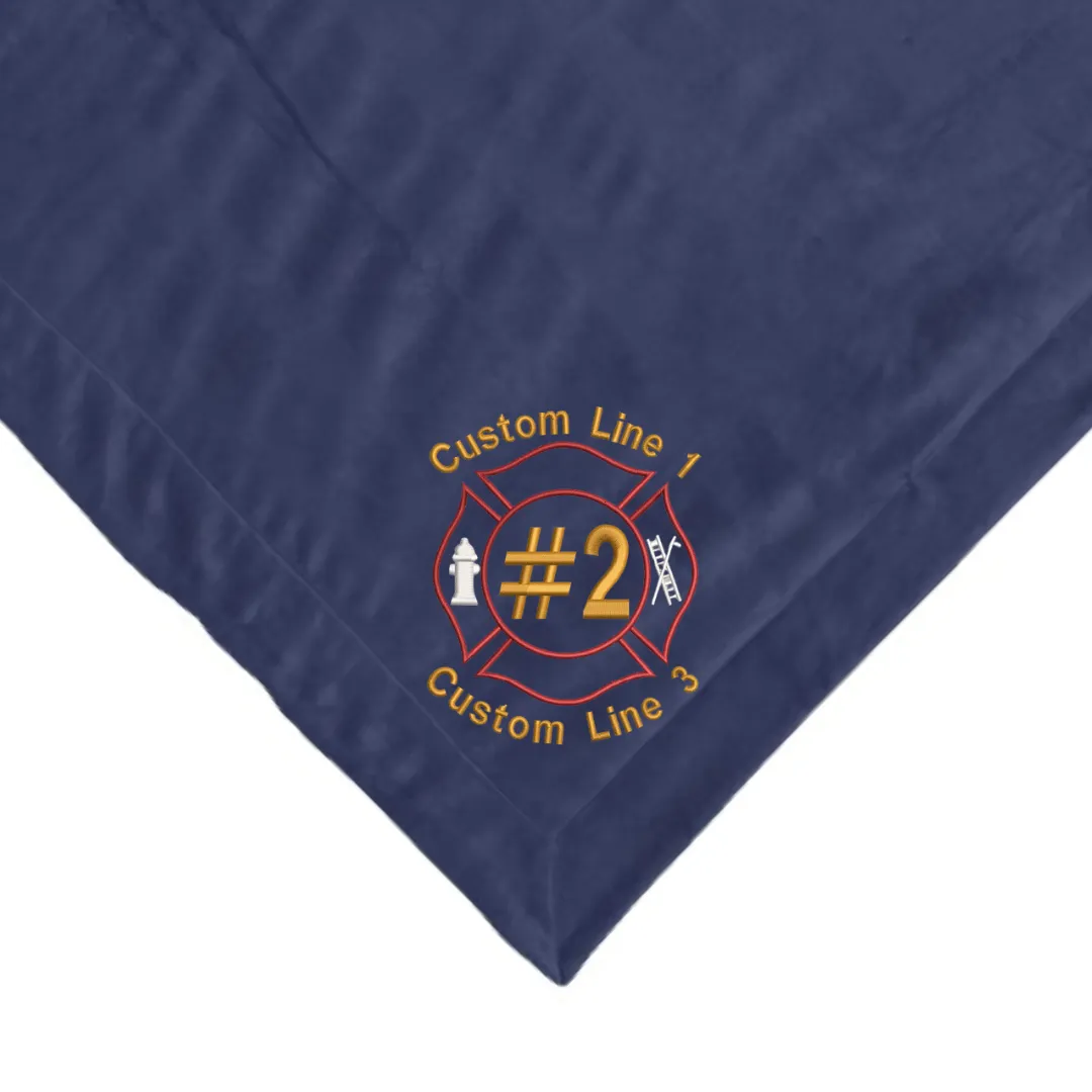 Customized Firefighter Maltese Sherpa Blanket