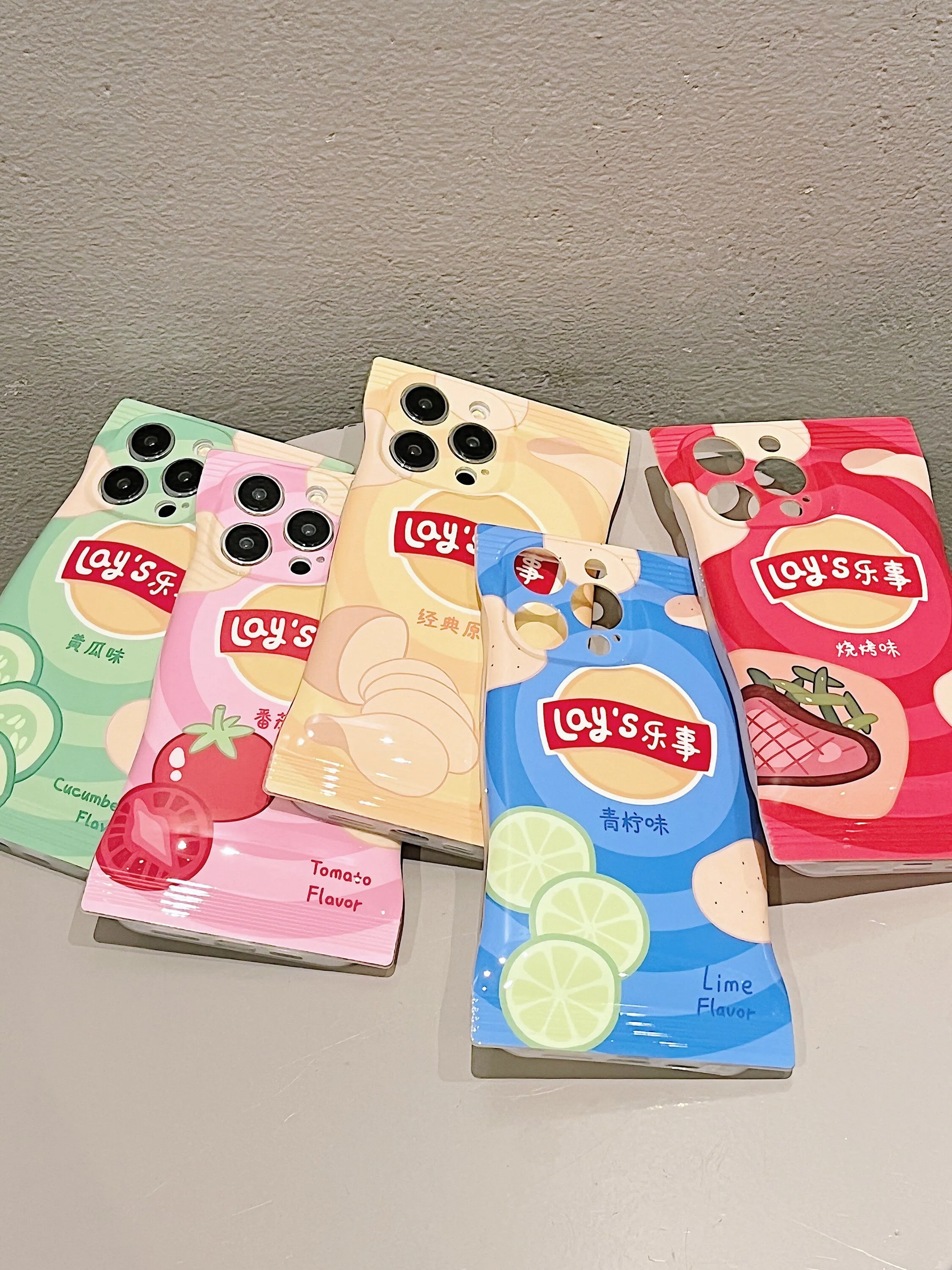 Cute Lay’s Chip Bag Snacks Multiple Colour  Flavors Design Thick Bulky Protective Shockproof iPhone Case for iPhone 11 12 13 14 Pro Max Case