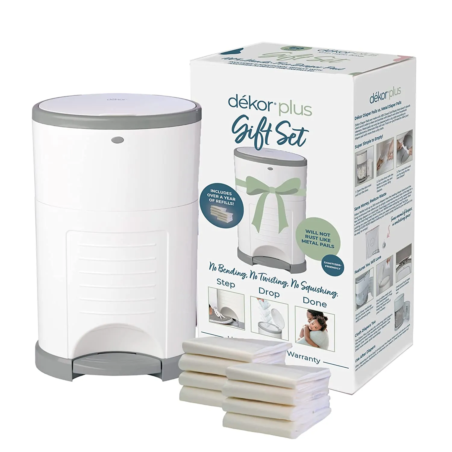 Dekor Plus Hands-Free Diaper Pail Gift Set