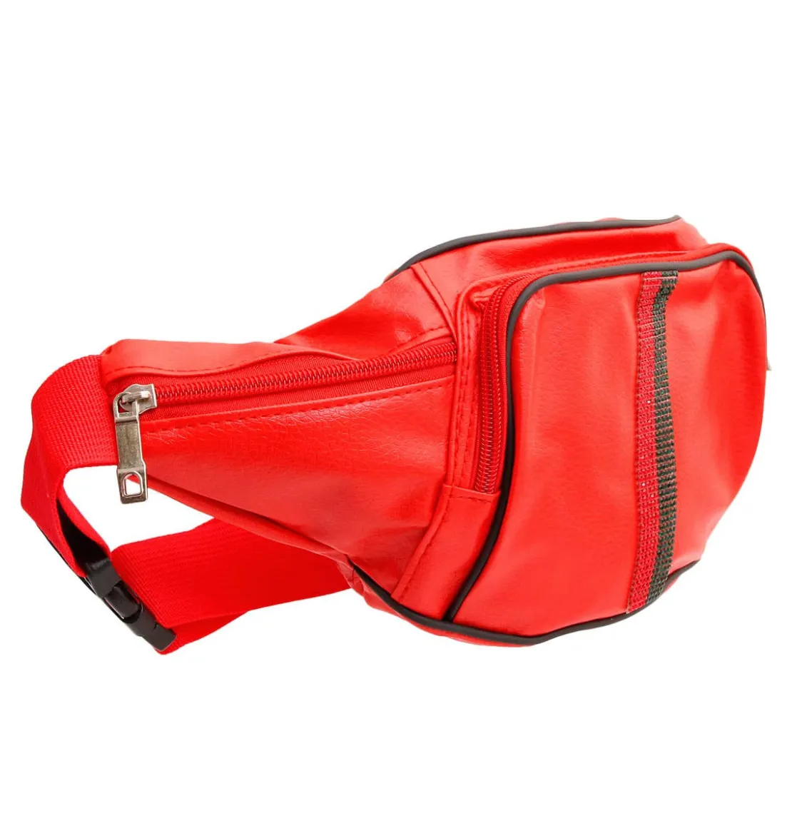 Designer Inspired Stripe Red Fanny Pack