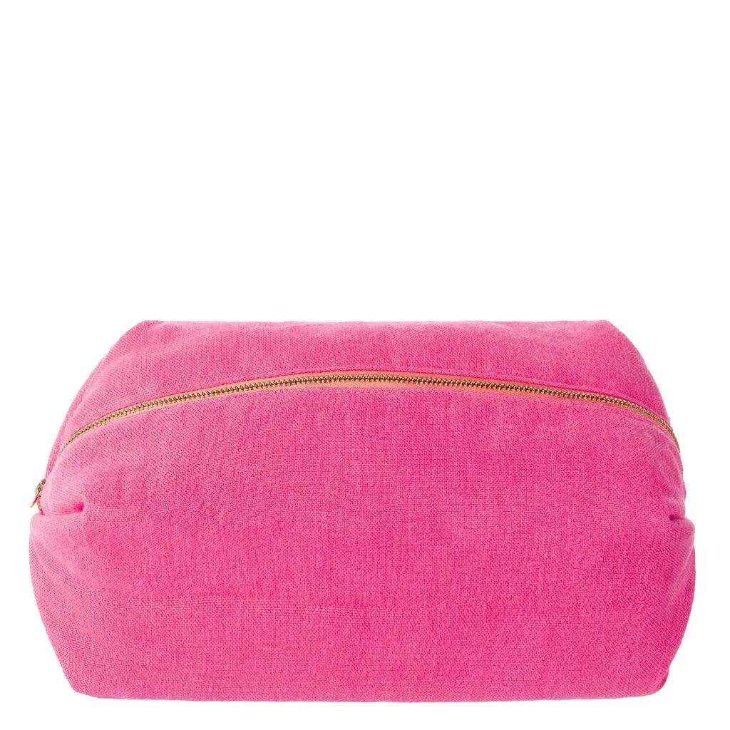 Designers Guild Brera Lino Cerise Large Toiletry Bag