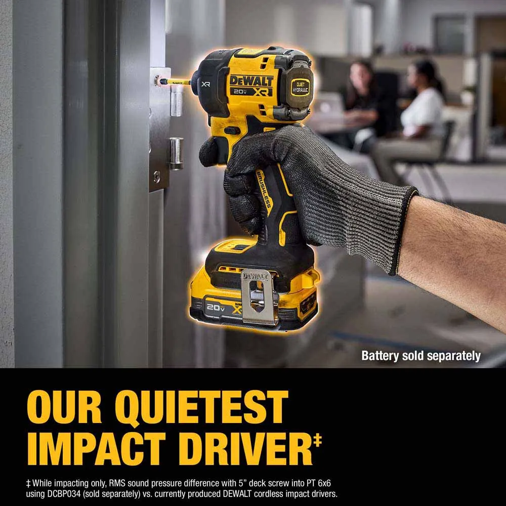 DeWalt DCF870E1 20V MAX XR Brushless Cordless 1/4 in. Quiet Hydraulic Impact Driver Kit