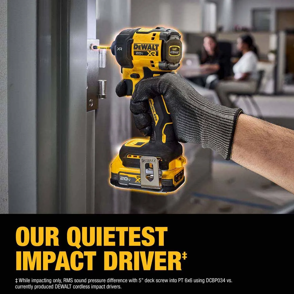 DeWalt DCF870E1 20V MAX XR Brushless Cordless 1/4 in. Quiet Hydraulic Impact Driver Kit