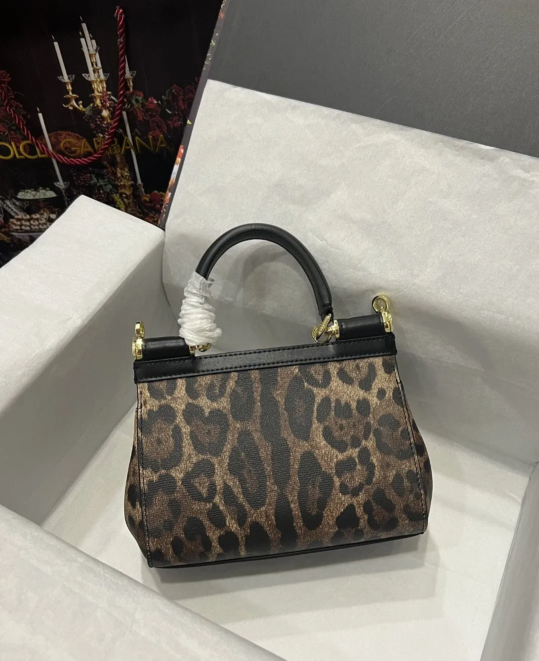 DG Sicily Bag In Leopard-Print Pony Hair Multicolour For Women 7.9in/20cm DG