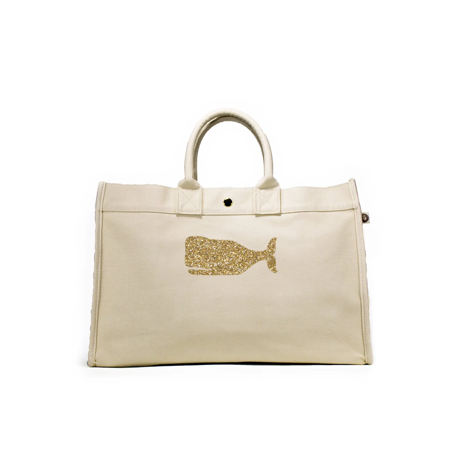 East West Bag: Natural with Gold Whale