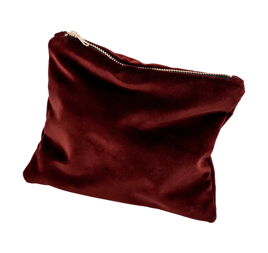 Embroidered Velvet Cosmetic Bag