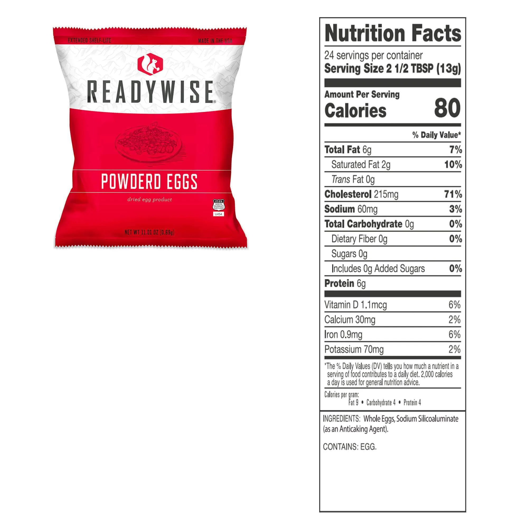 Emergency Freeze Dried Powdered Eggs - 144 Servings