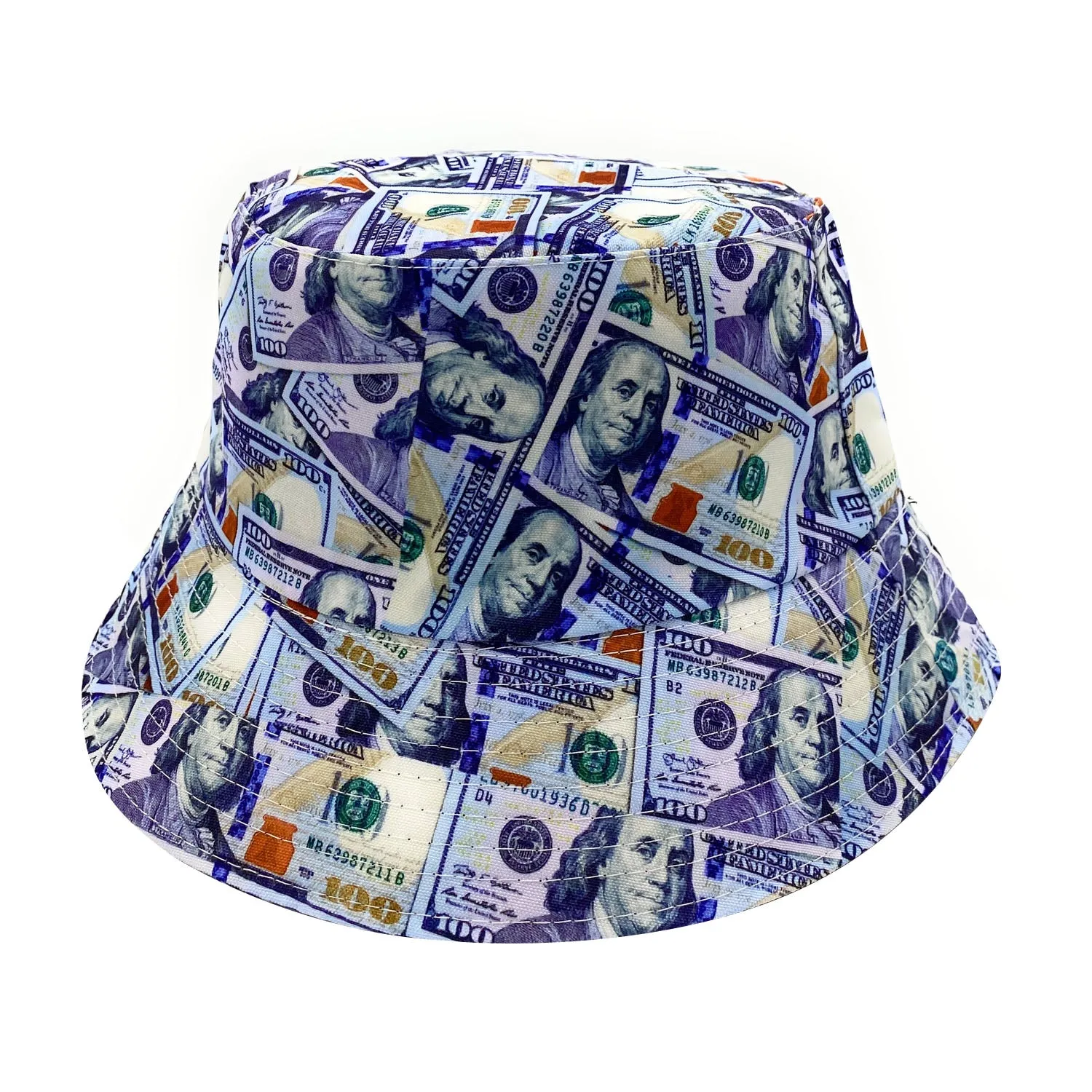 Empire Cove 100 Dollar Bill Money Bucket Hat Reversible Fisherman Cap Women Men