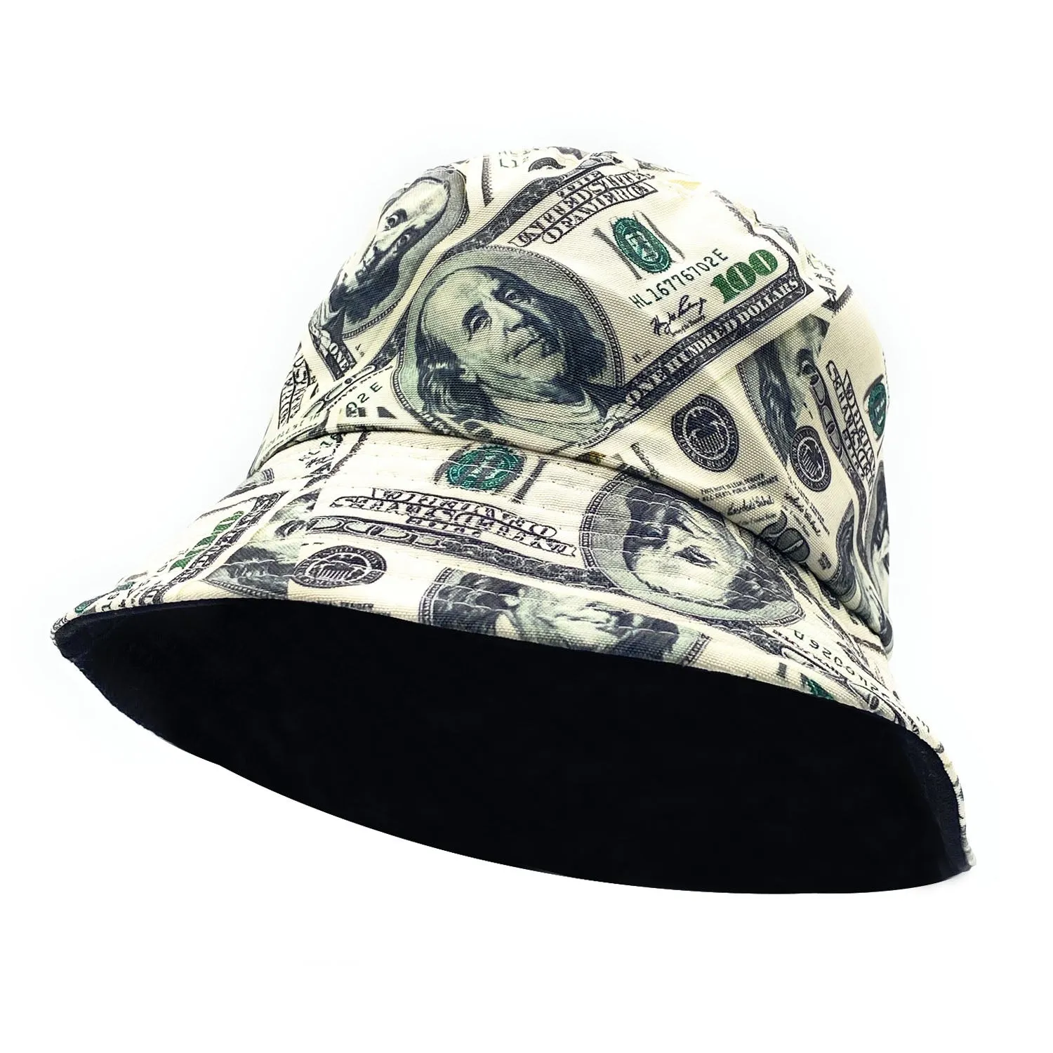 Empire Cove 100 Dollar Bill Money Bucket Hat Reversible Fisherman Cap Women Men