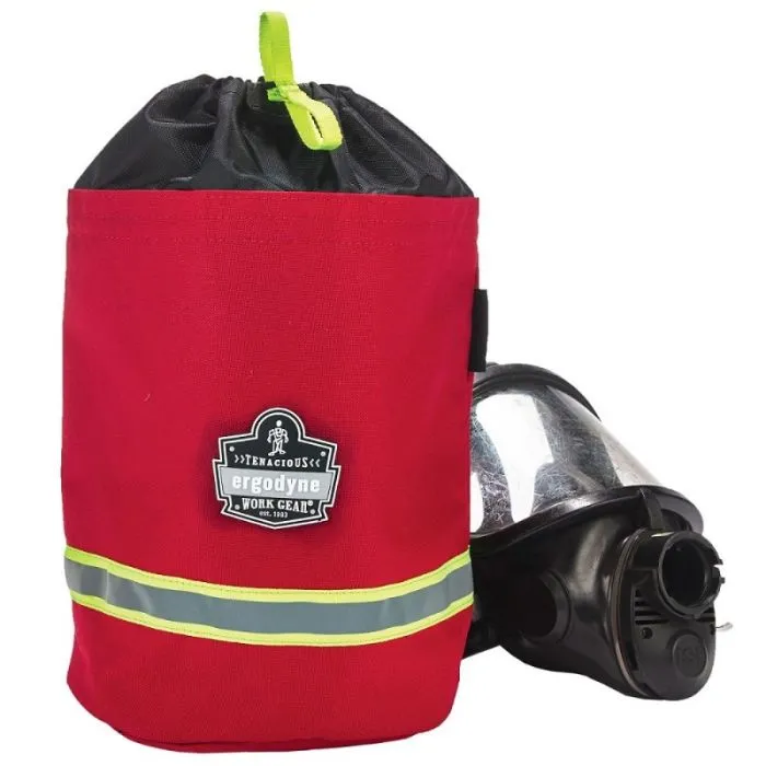 Ergodyne Arsenal 5080L SCBA Mask Bag, Drawstring Closure, Red, 1 Each