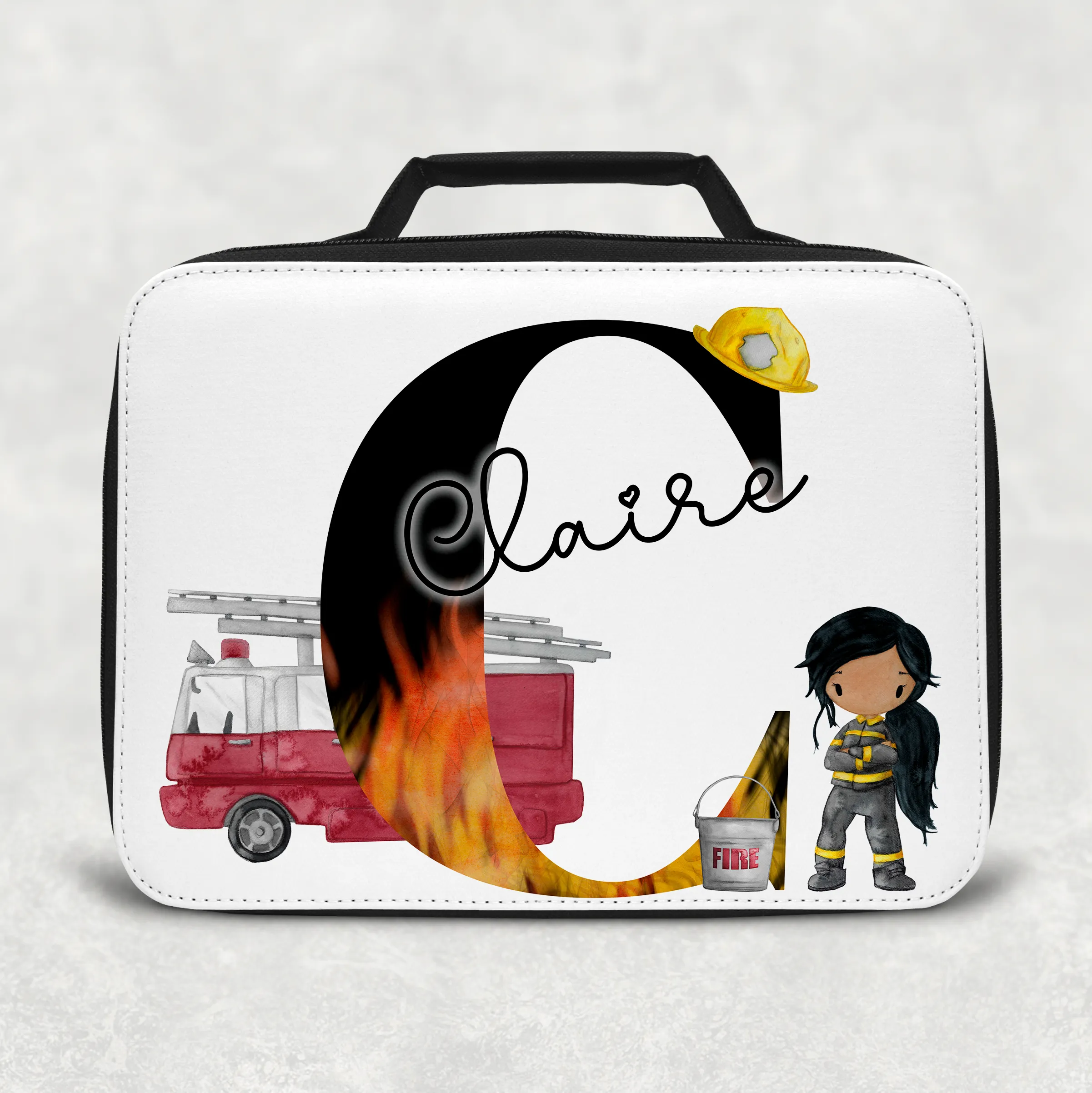 Firefighter Alphabet Insulated Lunch Bag