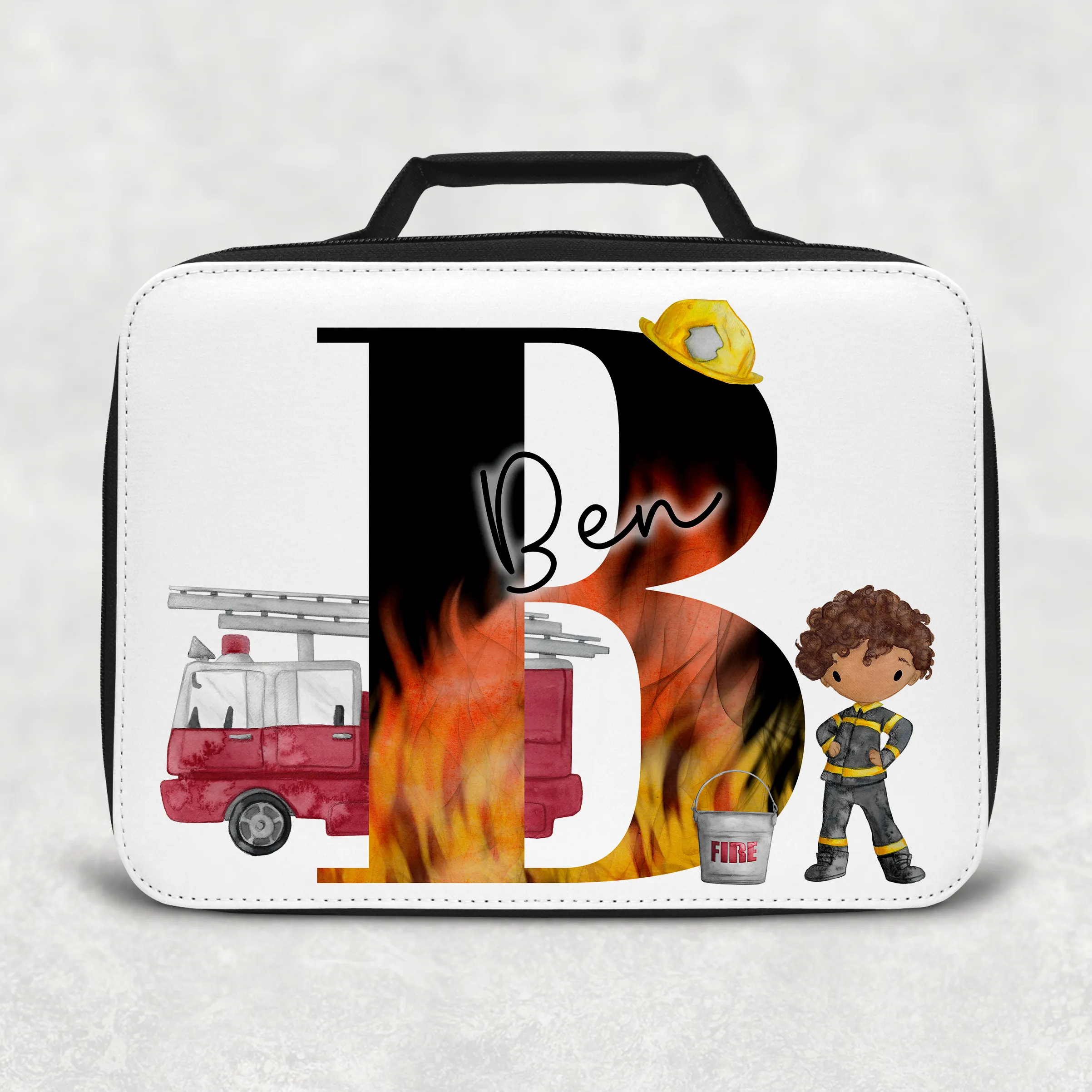 Firefighter Alphabet Insulated Lunch Bag