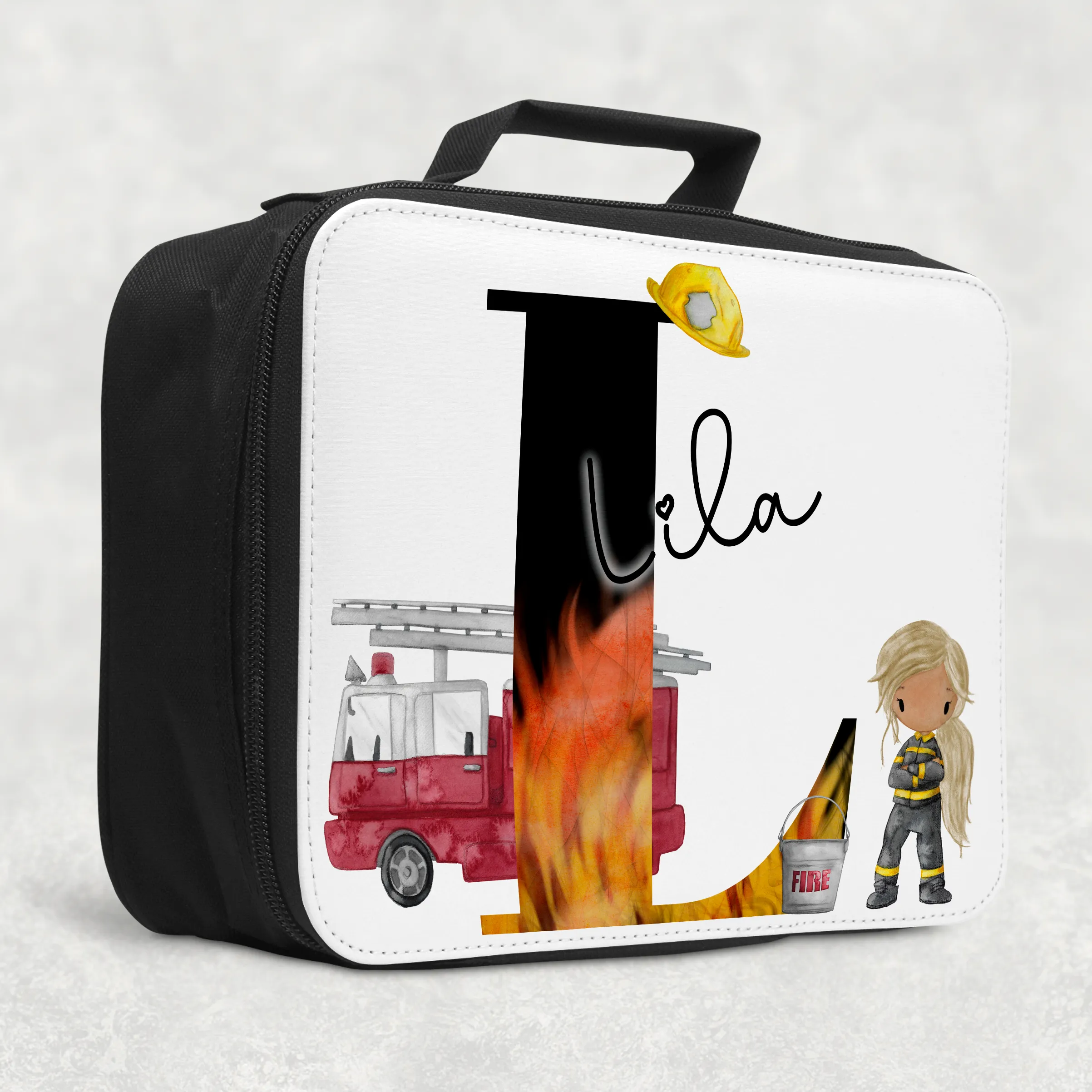 Firefighter Alphabet Insulated Lunch Bag