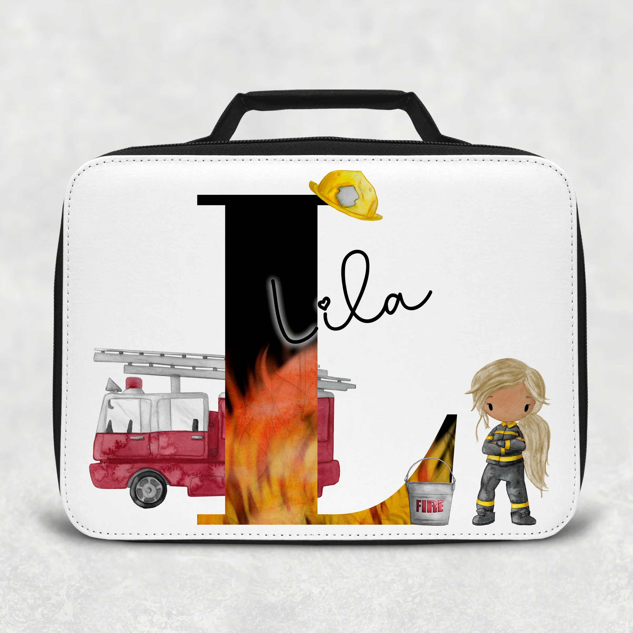 Firefighter Alphabet Insulated Lunch Bag