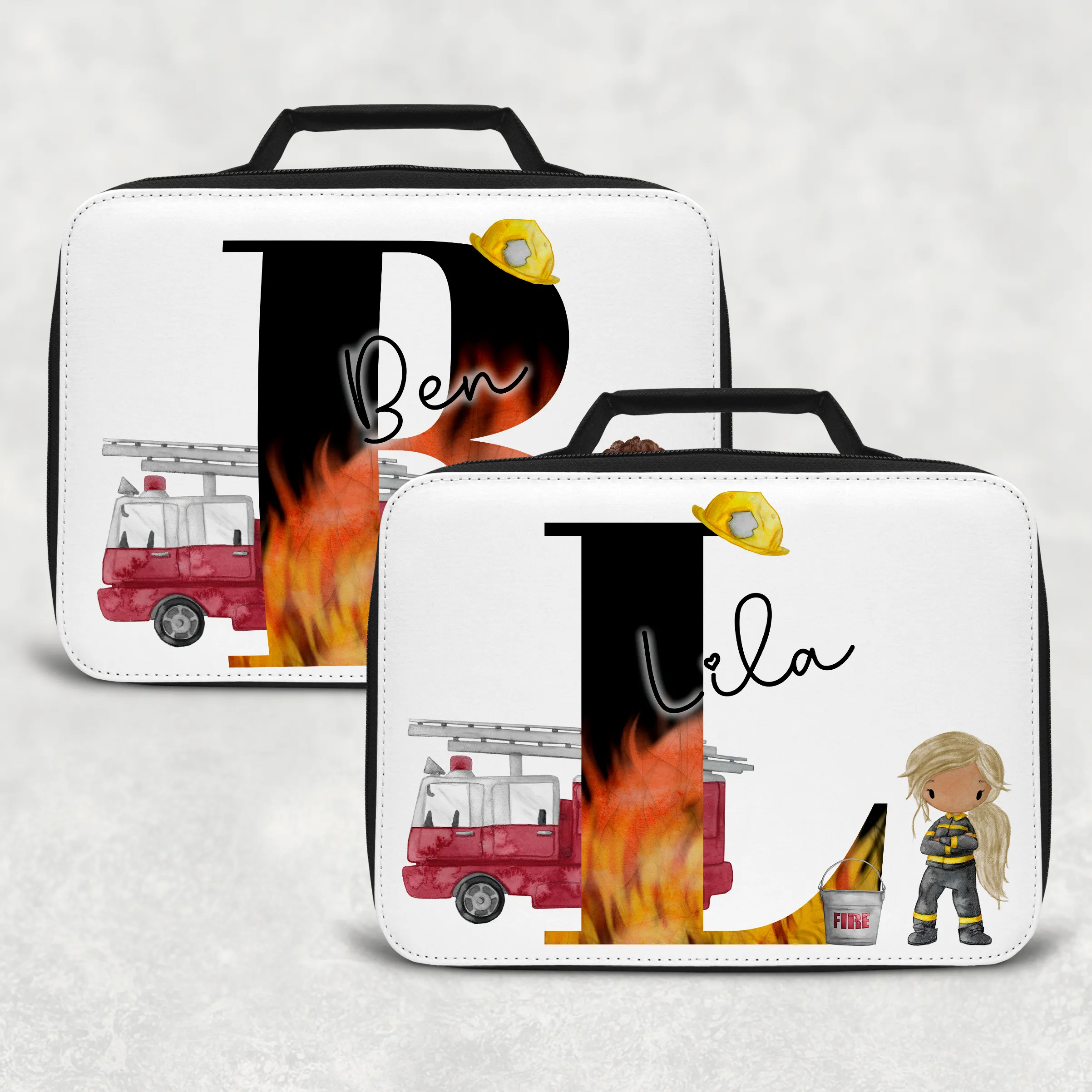 Firefighter Alphabet Insulated Lunch Bag