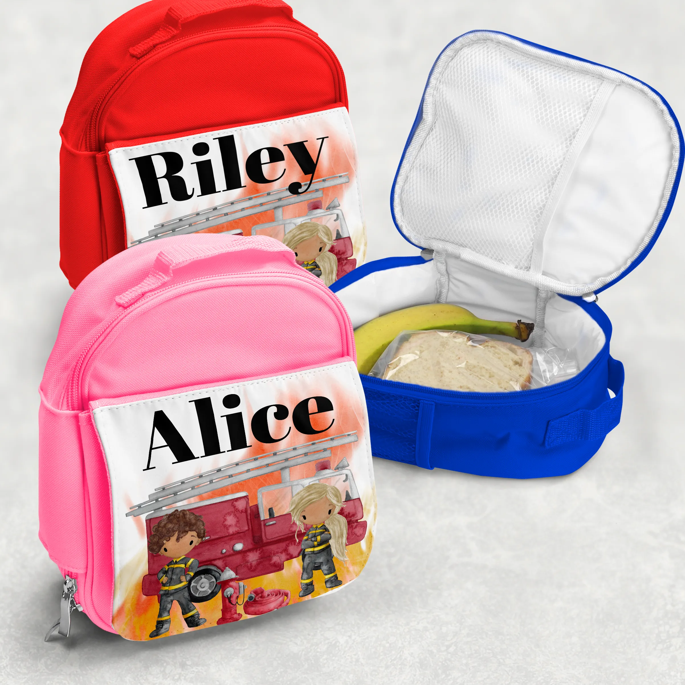 Firefighter Personalised Kids Insulated Lunch Bag