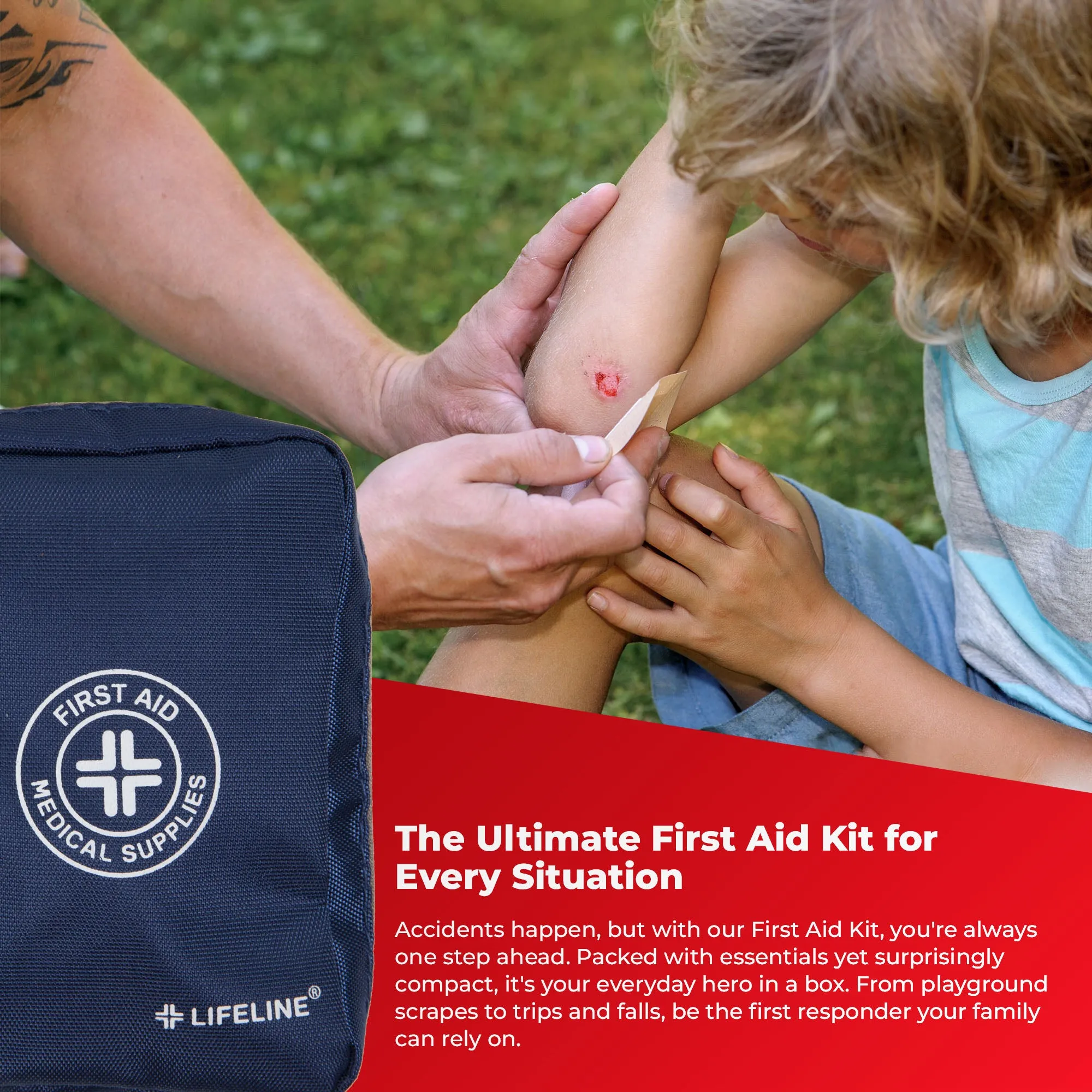 First My Family All-in-One Premium Disaster Preparedness Survival Kit with 72 Hours of Survival and First-Aid Supplies