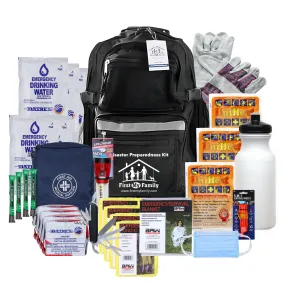 First My Family All-in-One Premium Disaster Preparedness Survival Kit with 72 Hours of Survival and First-Aid Supplies