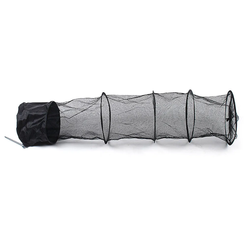 Floating Fish Fishing Basket Mesh Net Collapsible Fresh Water 5 Tiers nylon   metal Black 141cm High quality