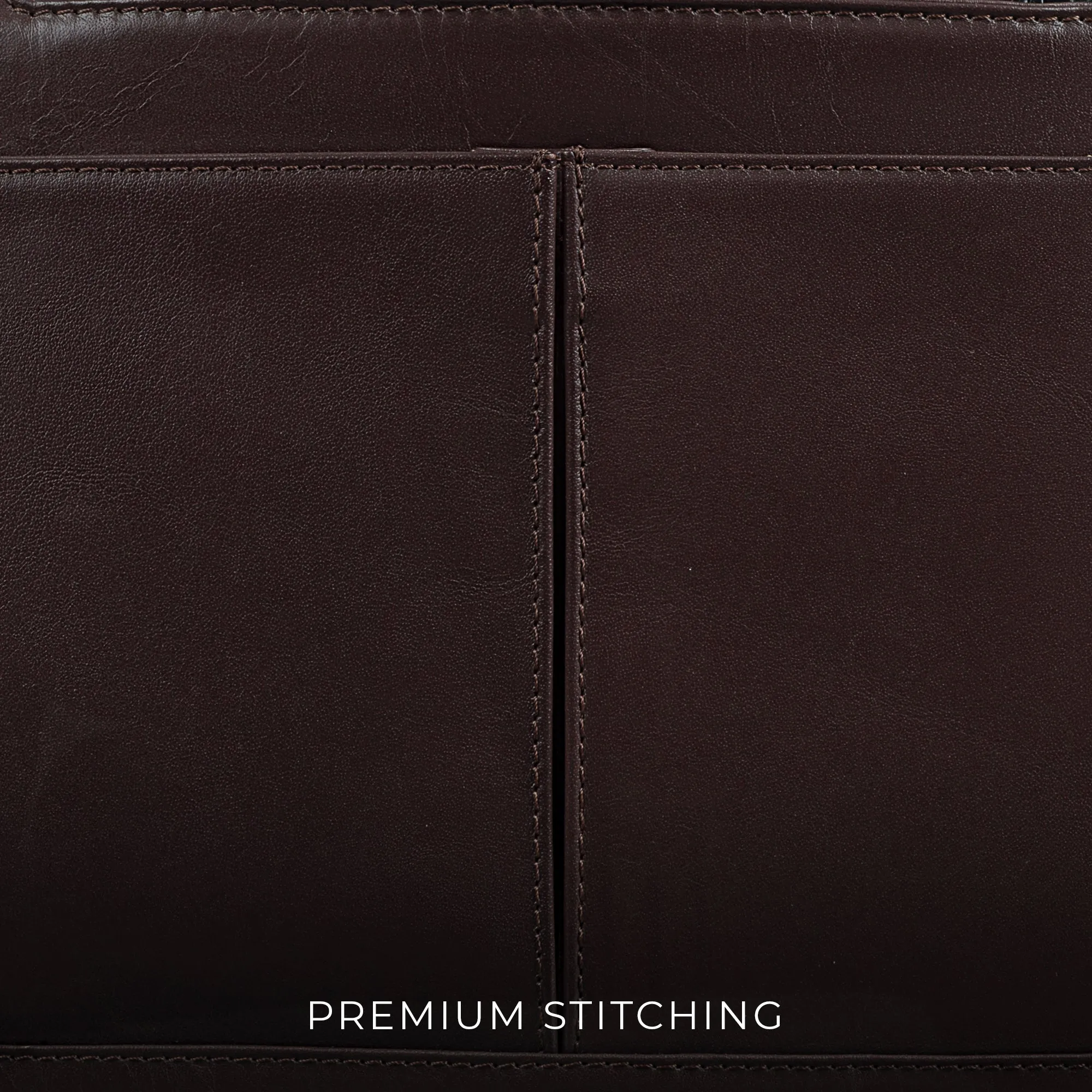 Fortune Series Single Zipper Leather Portfolio Bag for Men | Genuine Leather Laptop Bag | Color: Brown & Black