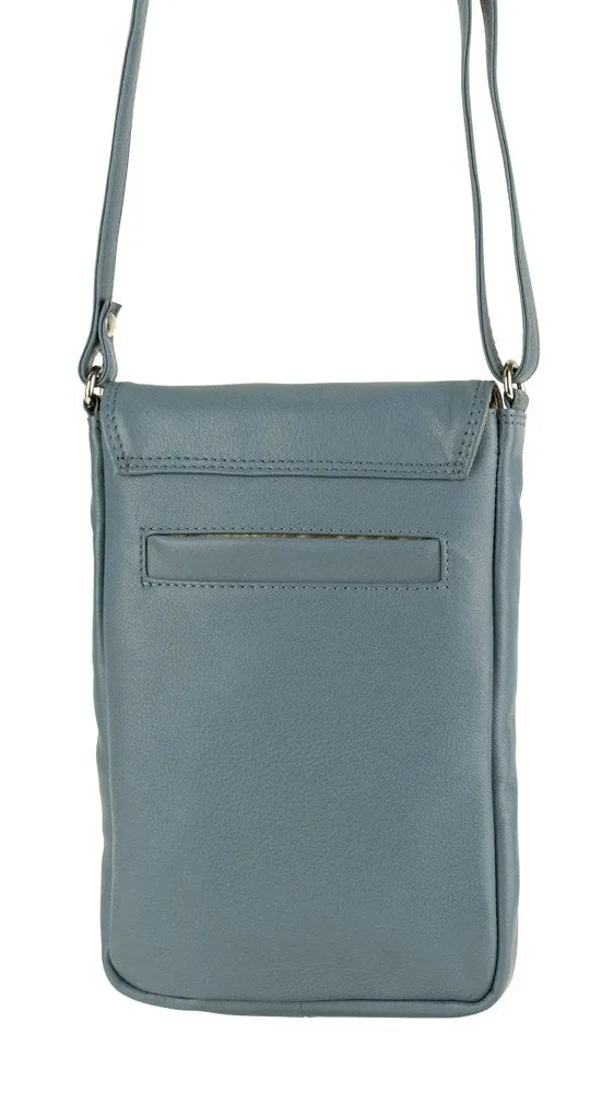 Franco Bonini - 7020 Small Leather crossbody Phone bag - Grey