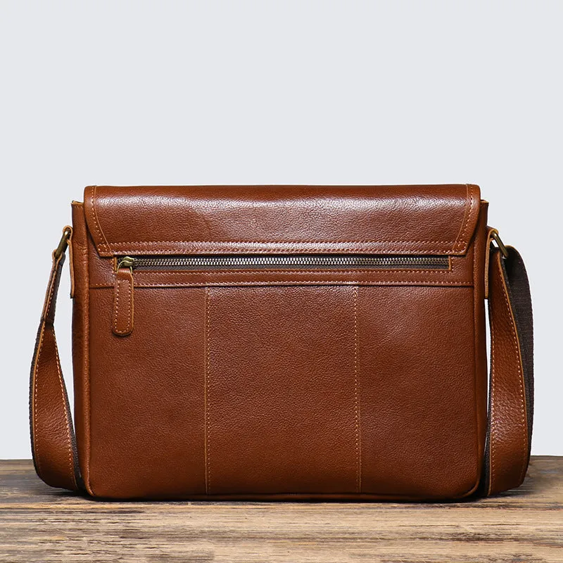 Full Grain Leather Messenger Bag Crossbody Shoulder Bag