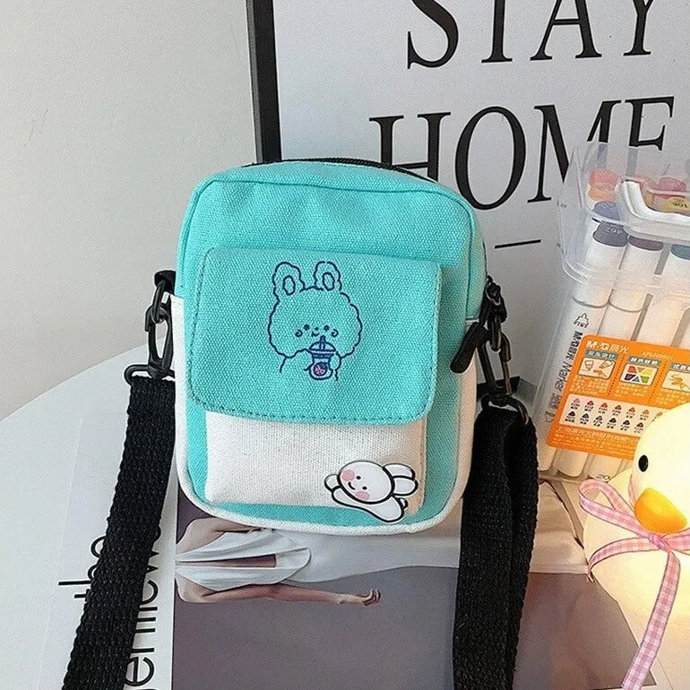 Funny Bunny Canvas Side Bag | NEW