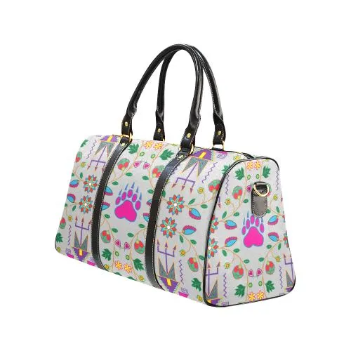 Geometric Floral Fall-Gray Waterproof Travel Bag