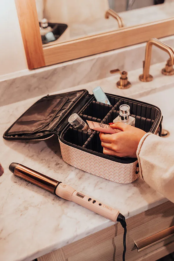 Glisten up Woven Cosmetic Bag In Rose Quartz