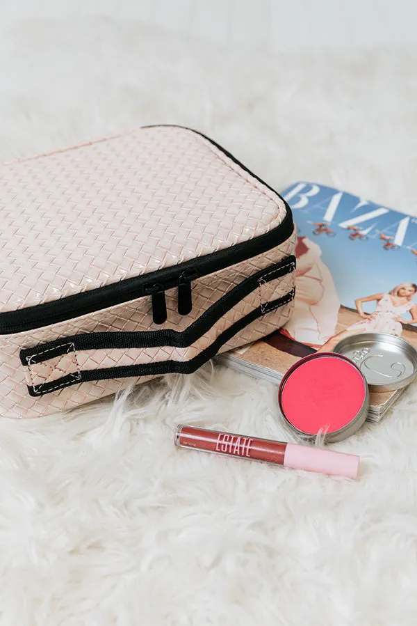 Glisten up Woven Cosmetic Bag In Rose Quartz