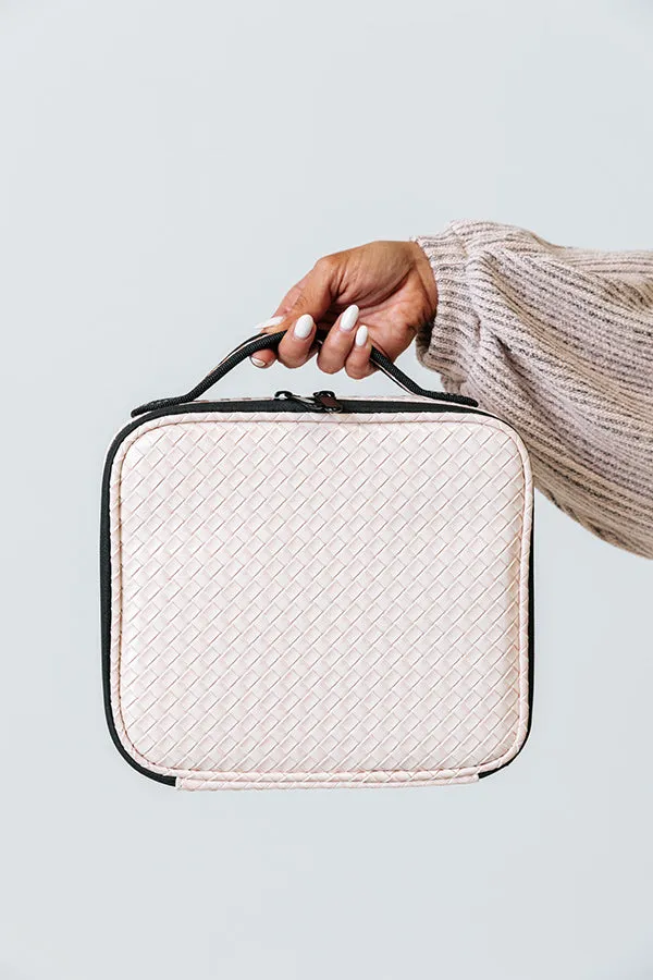 Glisten up Woven Cosmetic Bag In Rose Quartz