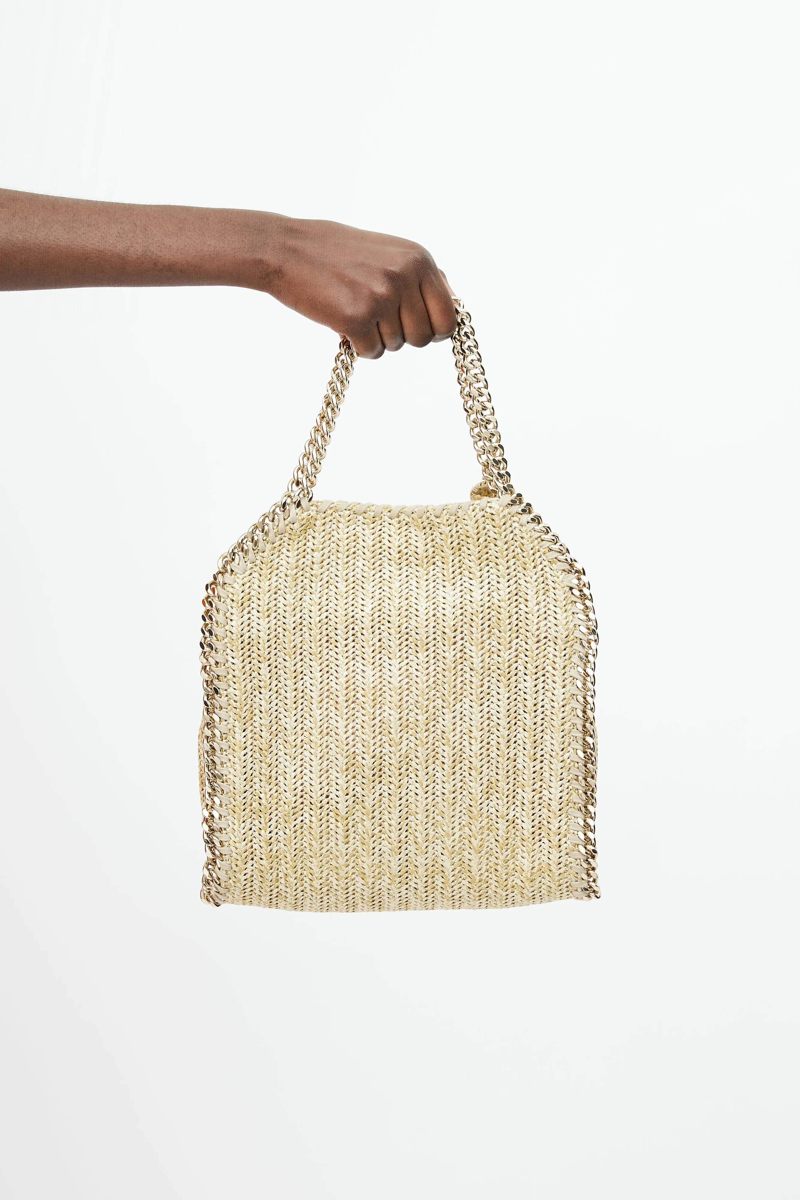 Gold Woven Falabella Crossbody Bag