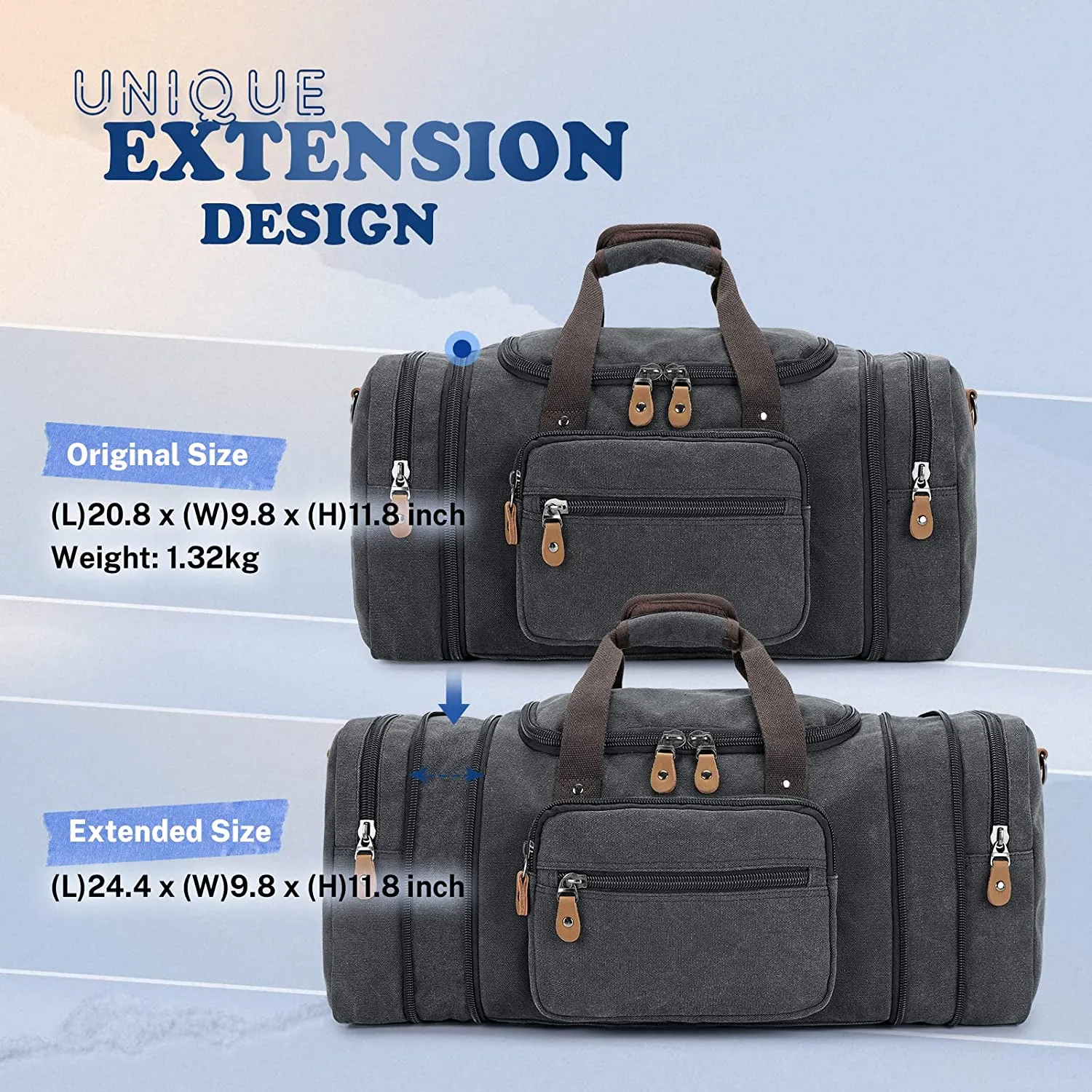 Gonex 50L Canvas Duffle Bag