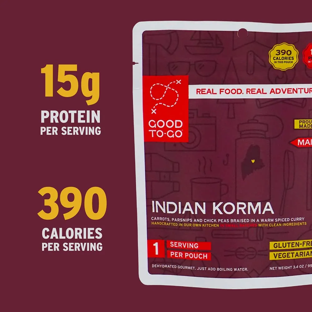 Good to-Go Dehydrated Indian Korma - Single Serving Pouch