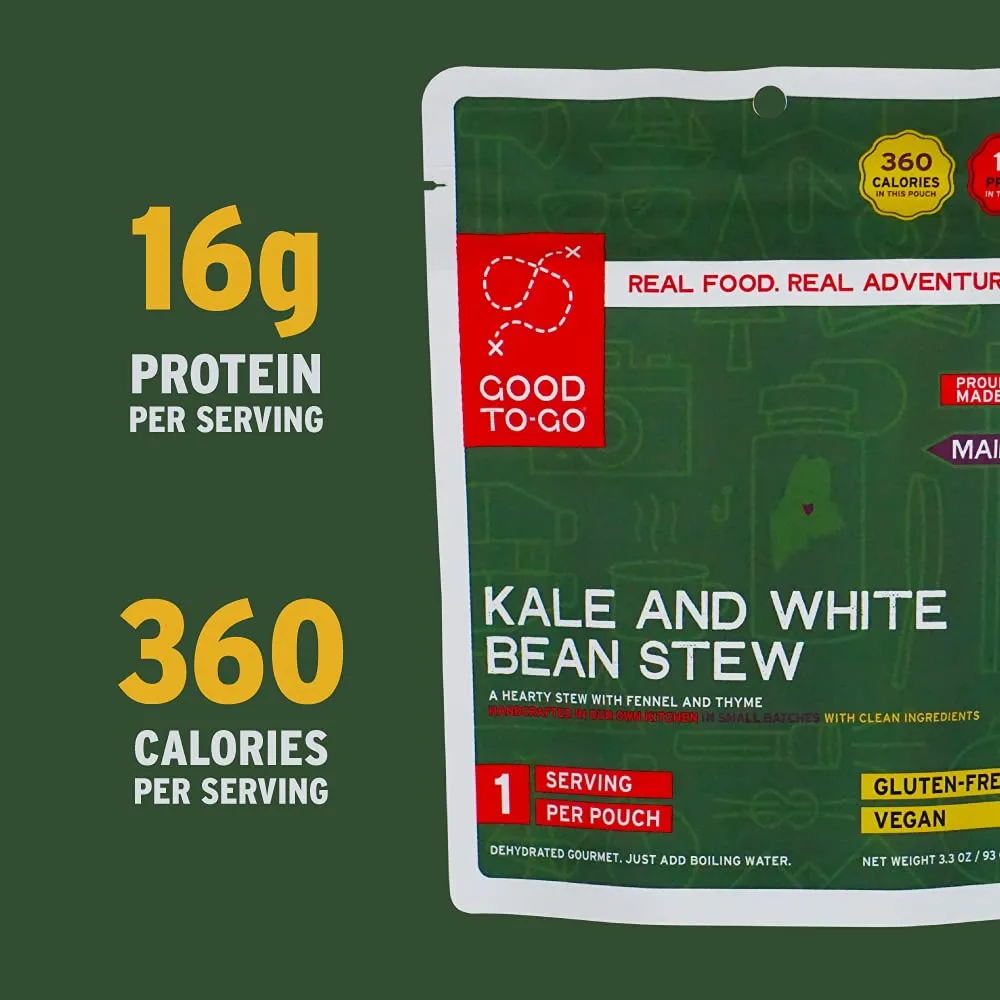 Good to-Go Dehydrated Kale and White Bean Stew - Single Serving Pouch