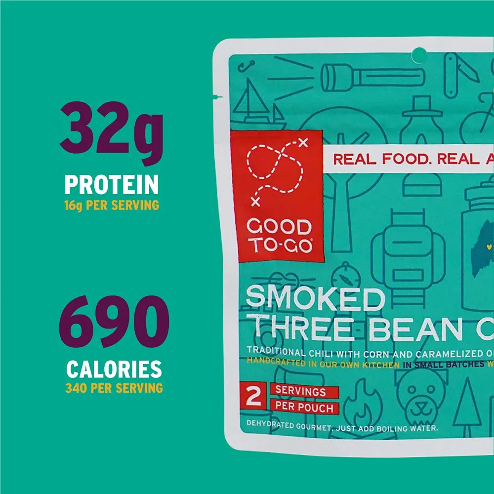 Good to-Go Dehydrated Smoked Three Bean Chili - Double Serving Pouch