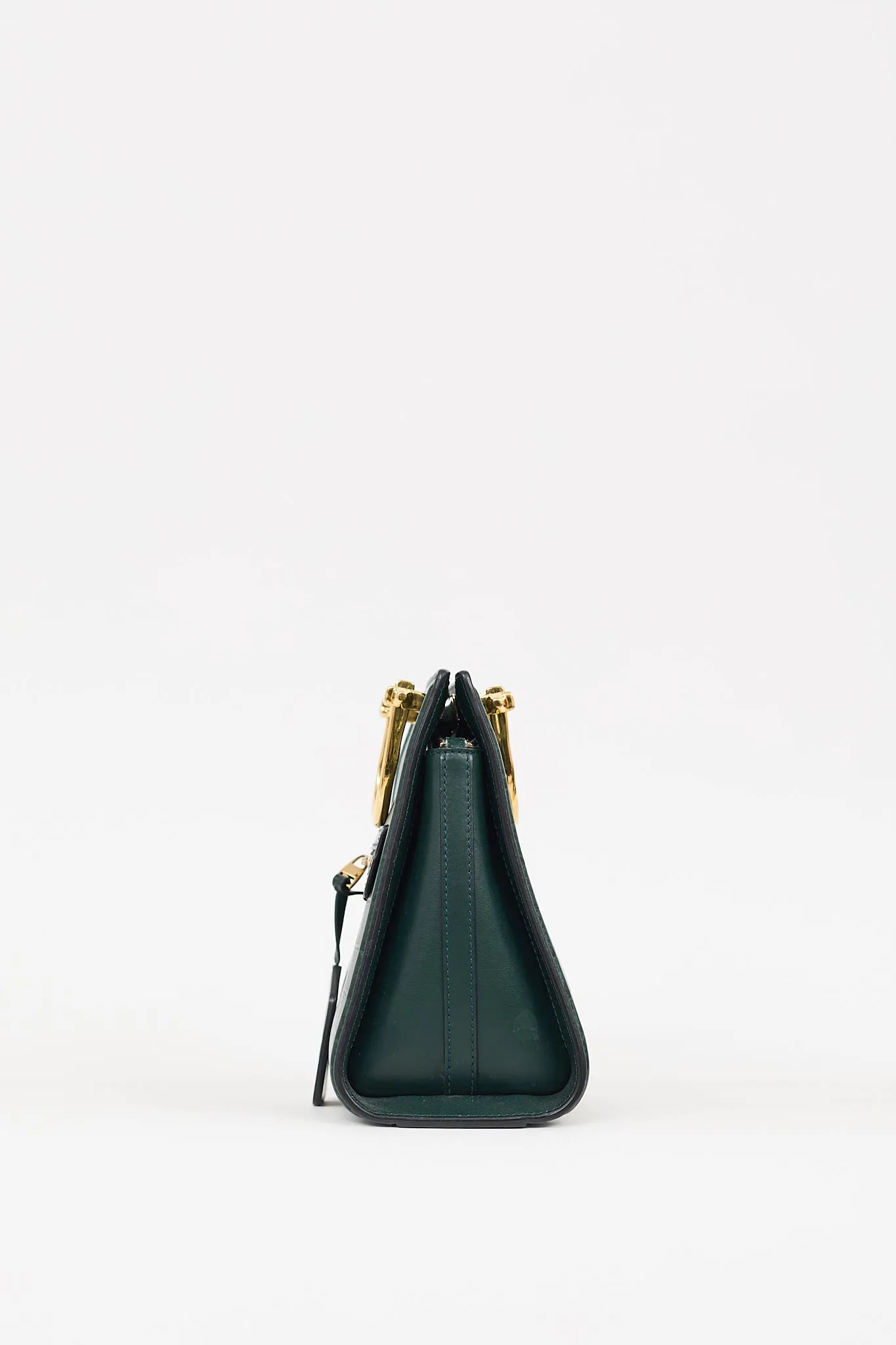 Green Embossed Leather The Short Story Bag