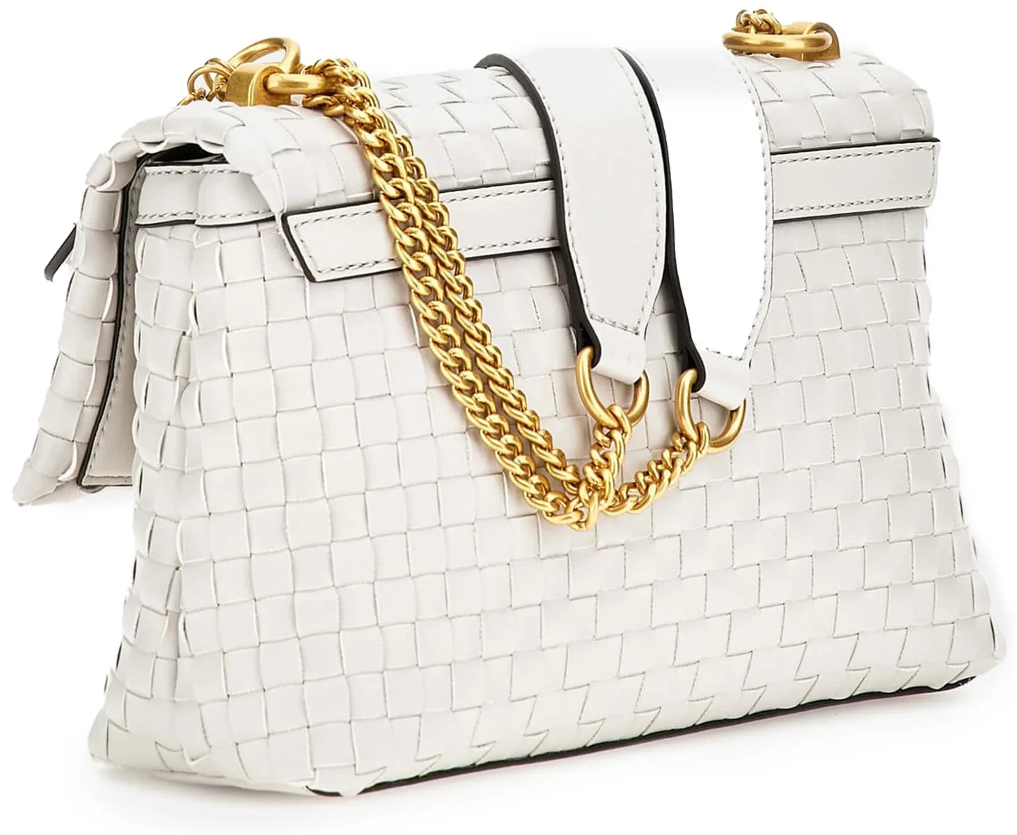 Guess Lisbet Woven Bag In Stone For Women