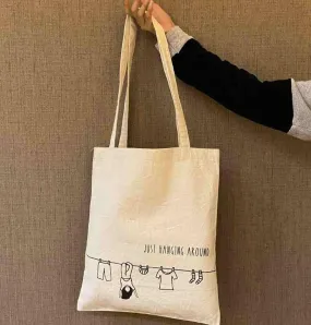 Hanging Around - 100% Cotton Canvas Tote Bag