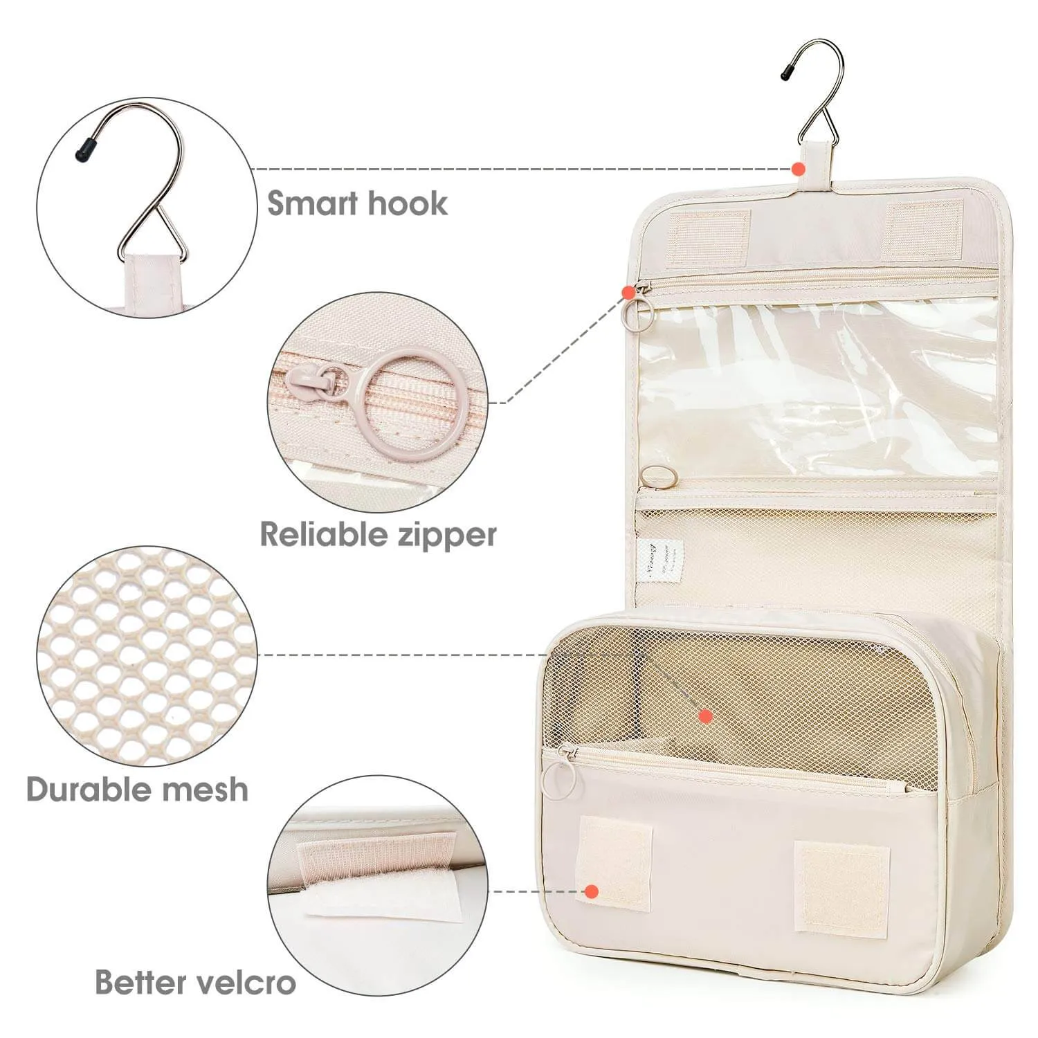 Hanging Travel Toiletry Make up Organizer Bag Pure Color