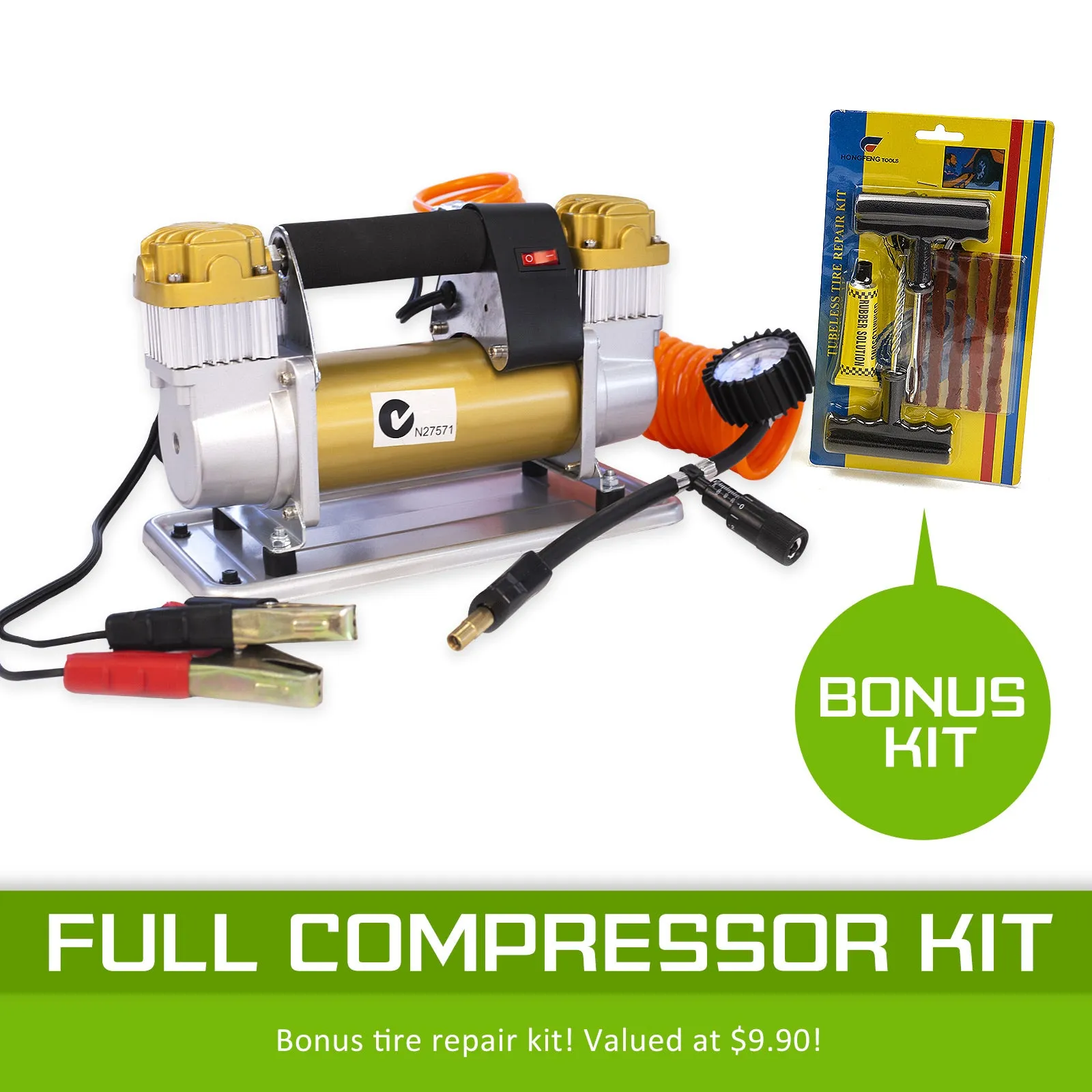 Heavy Duty 200 PSI 12V Car Tyre Air Compressor by Dynamic Power