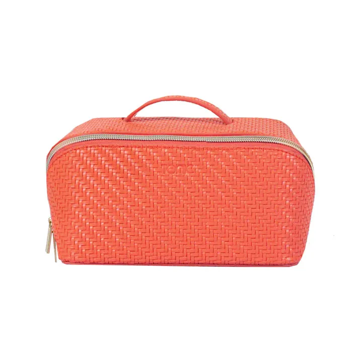 Herringbone Cosmetic Bag Collection | Tangerine