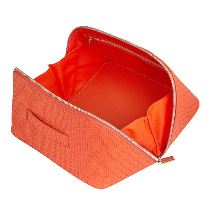 Herringbone Cosmetic Bag Collection | Tangerine