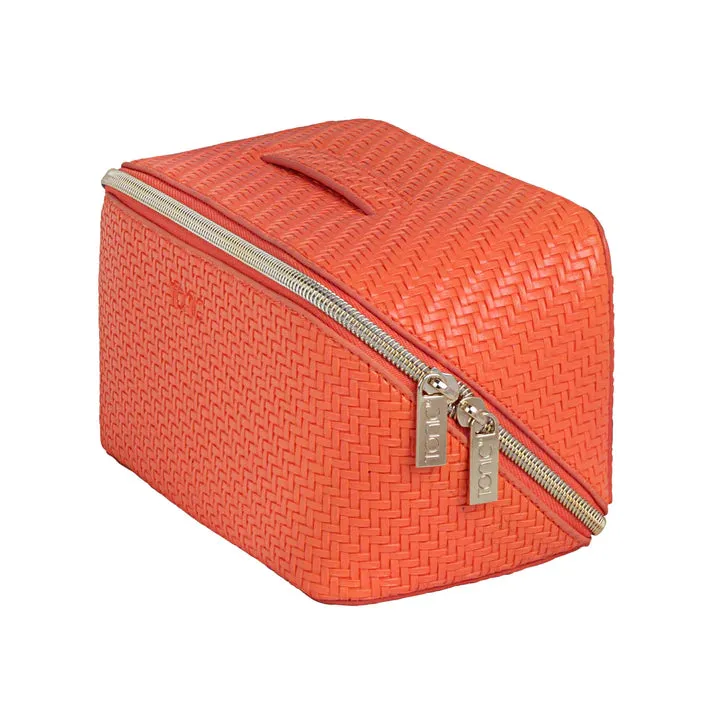 Herringbone Cosmetic Bag Collection | Tangerine