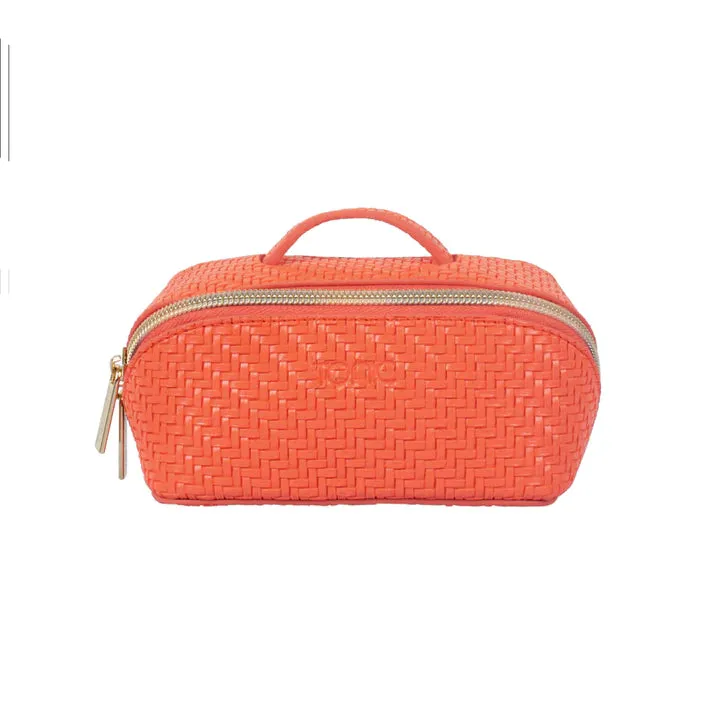 Herringbone Cosmetic Bag Collection | Tangerine