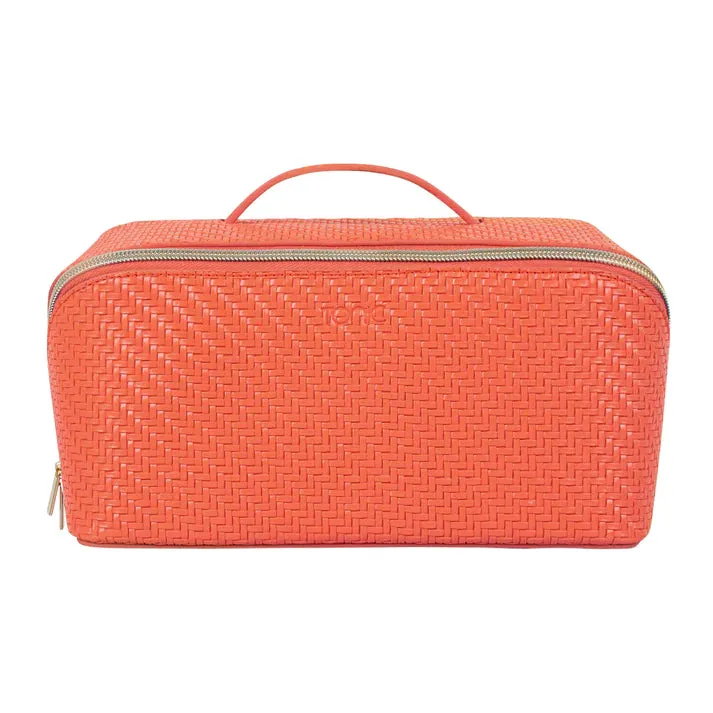 Herringbone Cosmetic Bag Collection | Tangerine