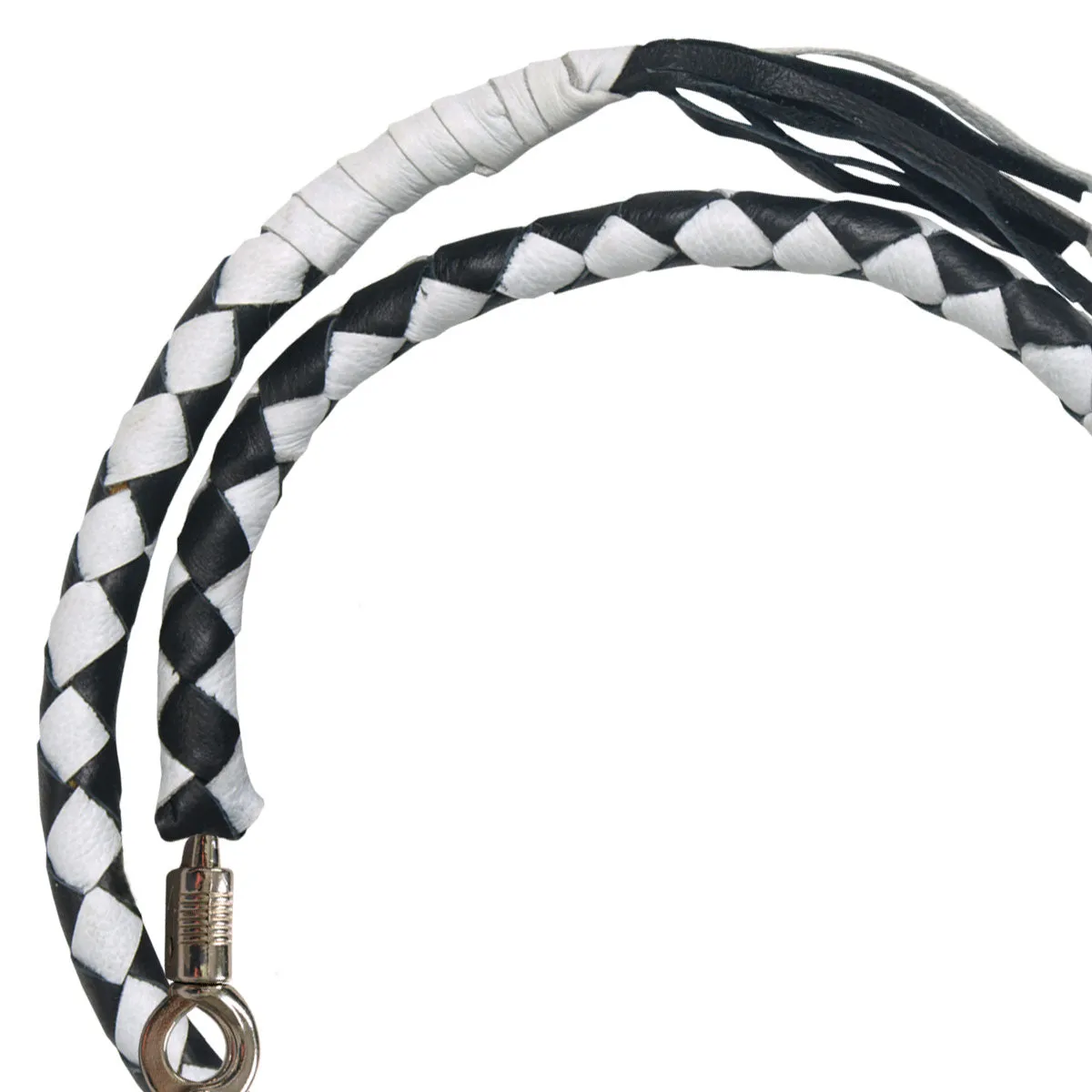 Hot Leathers MWH1103 ‘Get Back’ Genuine Black and White Leather Whip